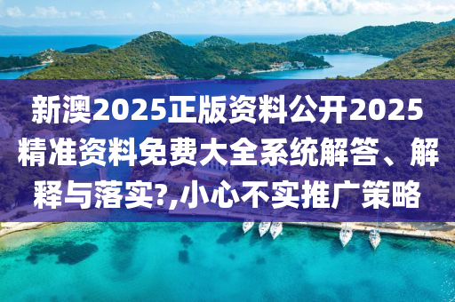 新澳2025正版资料公开2025精准资料免费大全系统解答、解释与落实?,小心不实推广策略